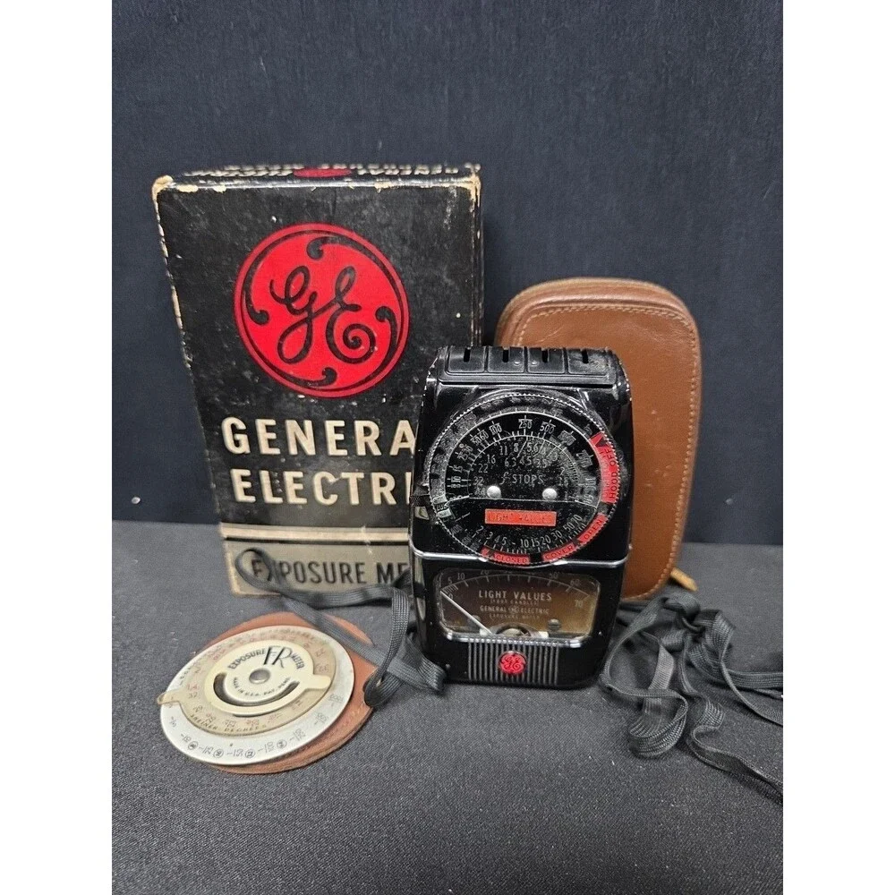 General Electric Exposure Meter Type DW 48 Box, Papers & Meter Circa 1940's